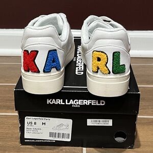 Karl Lagerfeld White Sneakers with Multicolor Letters